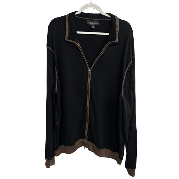 Quiet luxury cashmere blend zip sweater Kenneth Roberts Platinum black XXL - Picture 1 of 7